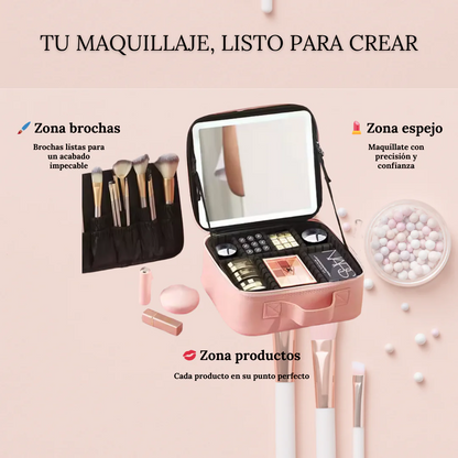 Cosmetiquera de Lujo Con Espejo LED