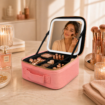 Cosmetiquera de Lujo Con Espejo LED